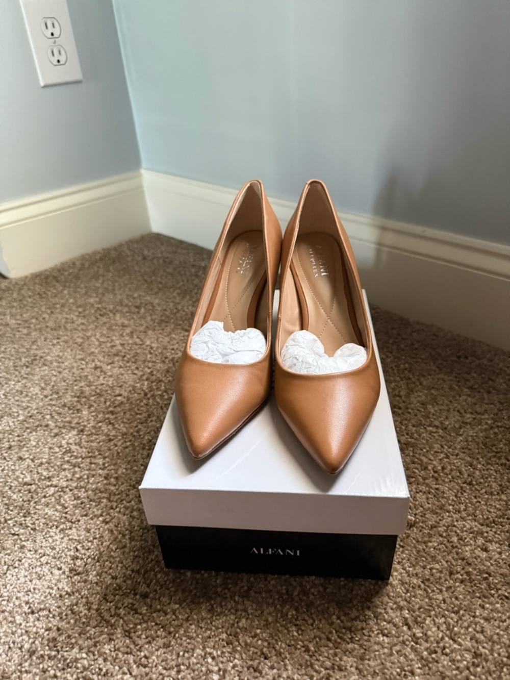 Alfani Women's Camel Pointed-Toe Pumps